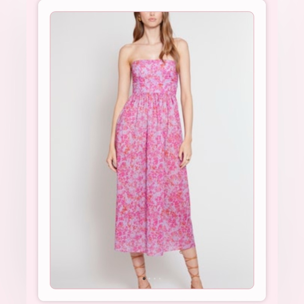 Gilner Farrar Pink Floral Strapless Dress